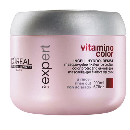 „L'Oréal Professionnel Expert Series“ vitaminų spalvos gelis-maskė – gelinė kaukė dažytiems plaukams atkurti ir išlyginti.