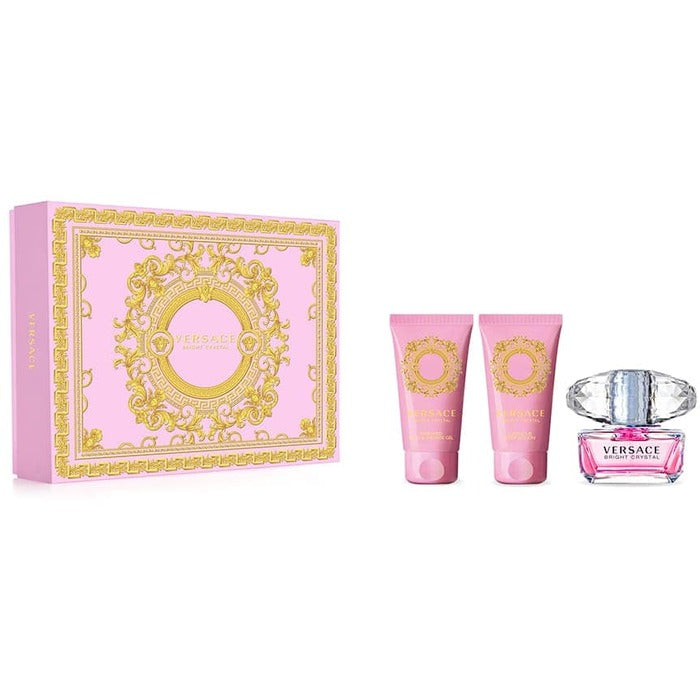 Versace Bright Crystal kinkekomplekt EDT 50 ml, kehakreem Bright Crystal 50 ml ja dušigeel 50 ml Bright Crystal TASUTA naistele