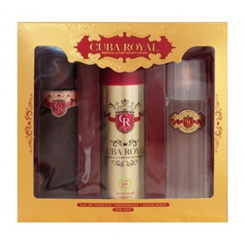 Cuba Cuba Royal dovanų rinkinys 100 ml EDT, po skutimosi (po skutimosi) Royal 100 ml ir 200 ml Royal purškiamas dezodorantas Vyrams