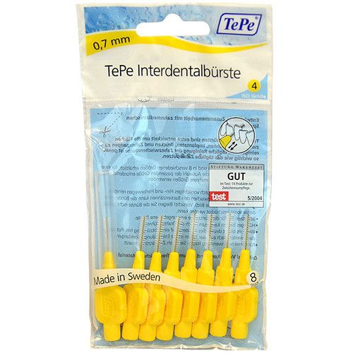 TePe Interdental Brush Normal (0,7 mm geltona 8 vnt) - tarpdančių šepetėliai Moterims