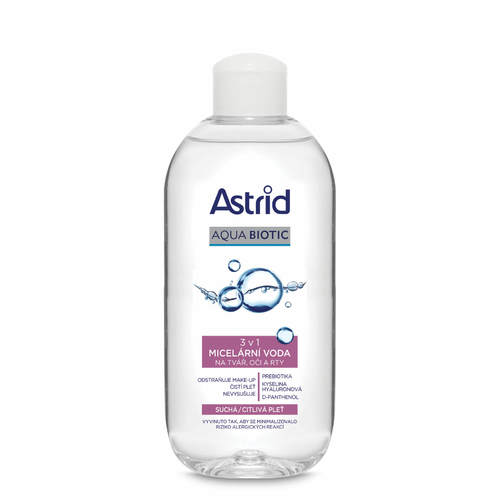 Astrid micelinis viruo 3 viename veidui, akims ir lūpoms, sausai ir jautriai odai, Aqua Biotic