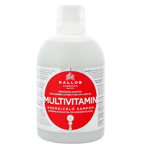 Kallos Multivitaminų šampūnas su ženšenio ekstraktu ir avokadų aliejumi