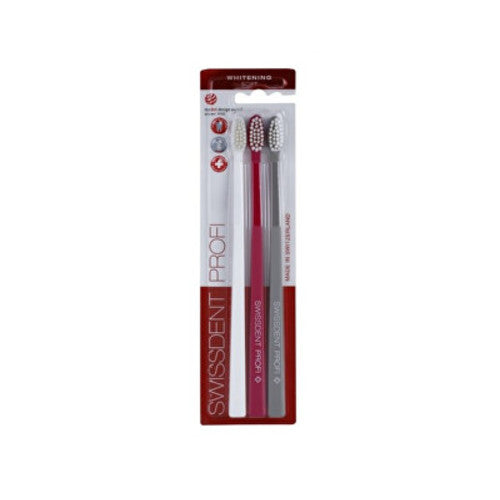„Swissdent“ dantų šepetėlių balinimo trio „Whitening Trio Soft“ 2 + 1 NEMOKAMAI (balta + rožinė + pilka)