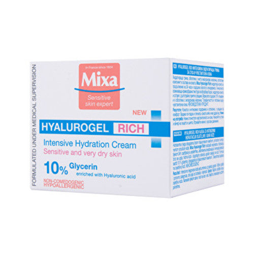 Mixa Intensyviai drėkinantis dieninis kremas (Hyalurogel Rich kremas) 50 ml Moterims