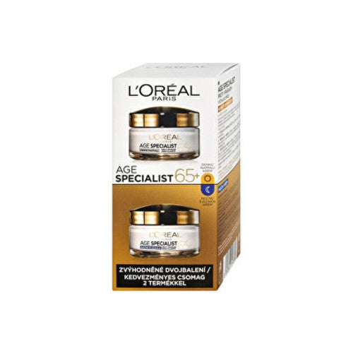 „L'Oréal“ dieninis ir naktinis raukšlių rinkinys, skirtas specialiai nuo 65 metų.
