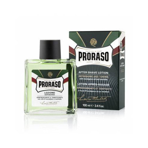Proraso Green losjonas po skutimosi – gaivus losjonas po skutimosi su eukaliptu