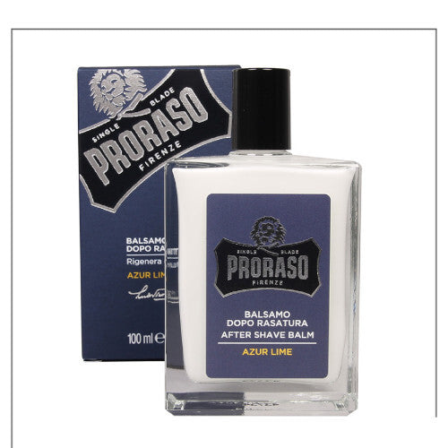 „Proraso Azur Lime“ balzamas po skutimosi – balzamas po skutimosi su Viduržemio jūros citrusiniais vaisiais.