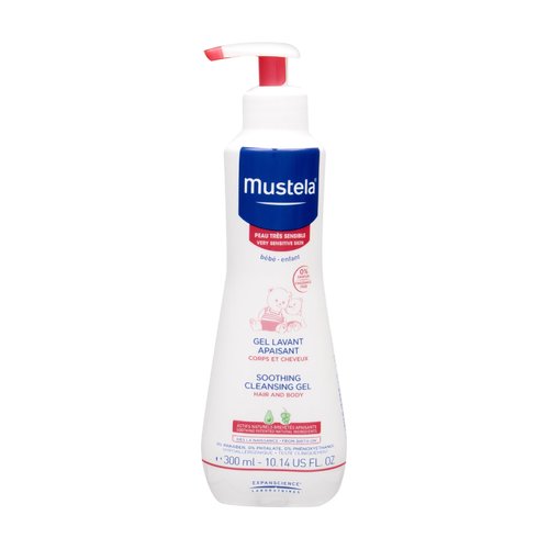 Mustela Bébé Soothing valomoji gelis plaukams ir kūnui – dušo želė