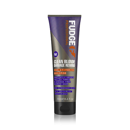 Fudge Clean Blonde Damage Rewind Violet Toning Shampoo – purpurinis tonizuojantis šampūnas šviesiems ir paryškintiems plaukams (250ml) Moterims