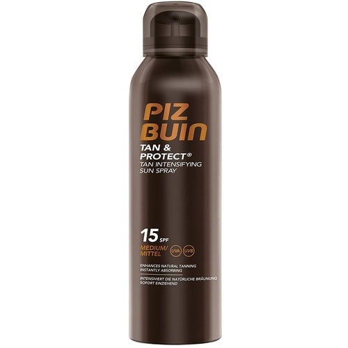 PIZ BUIN TAN ja PROTECT Tan intensiivistav päikesesprei SPF 15 – kaitsesprei intensiivseks päevitamiseks (150 ml) Naistele