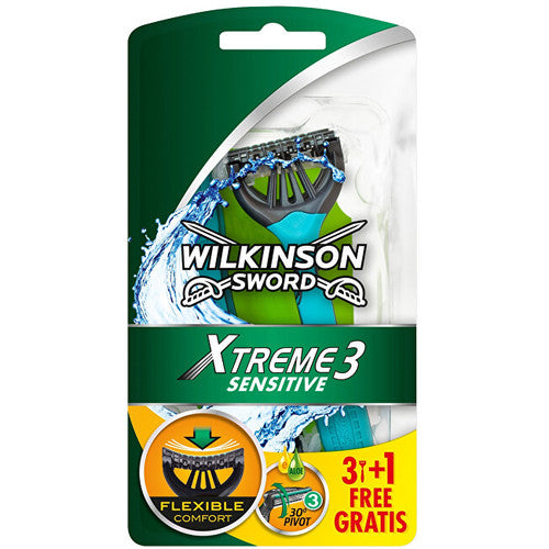Wilkinson Sword Xtreme3 Sensitive (4 vnt) – vienkartinis skustuvas vyrams Vyrams