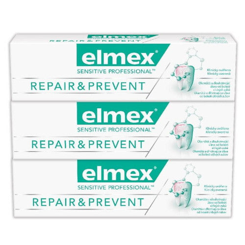 Elmex Sensitive Professional Repair and Prevent Trio hambapasta (3 tk) – valuvaigistav hambapasta (75ml) naistele