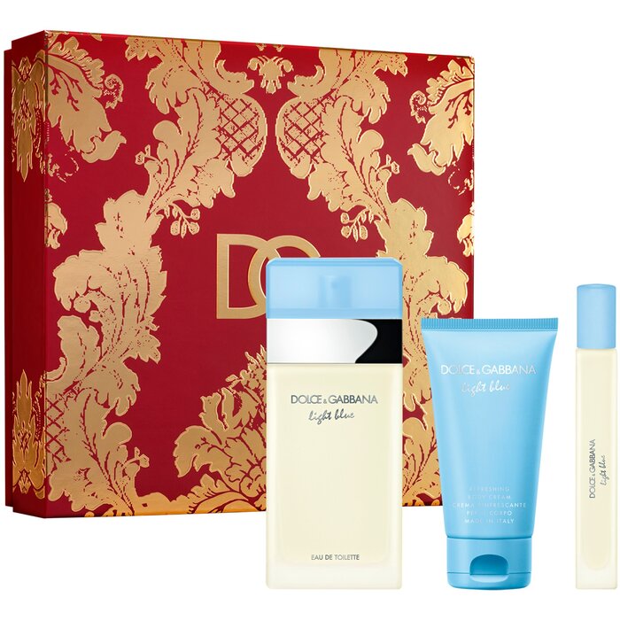 Dolce Gabbana Light Blue dovanų rinkinys EDT 100 ml, body cream Light Blue 50 ml ir mini Light Blue EDT 10 ml