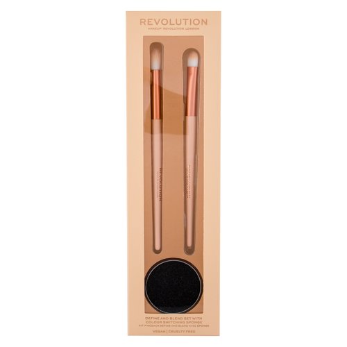 Makeup Revolution Define & Blend rinkinys su spalvą keičiančia kempine – dovanų šepetėlių rinkinys