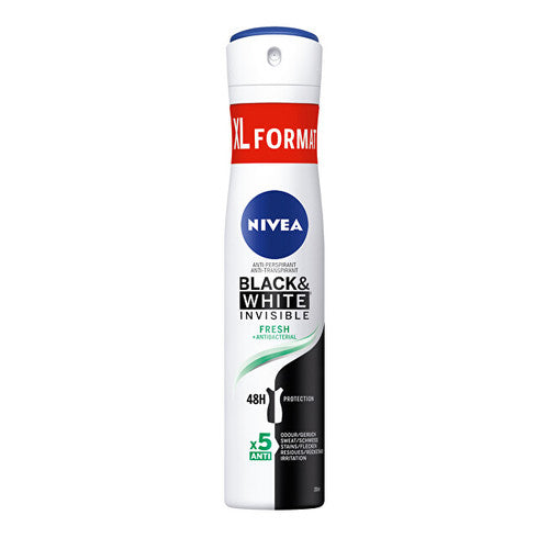 Nivea Black and White Invisible Fresh antiperspirant – higistamisvastane pihusti (200 ml) naistele