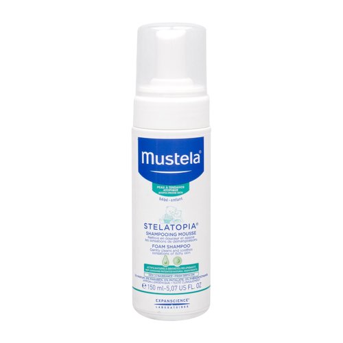 Mustela Bébé Stelatopia Foam Shampoo – raminantis šampūnas vaikams, turintiems itin sausą ir atopinę odą. (150ml) Unisex