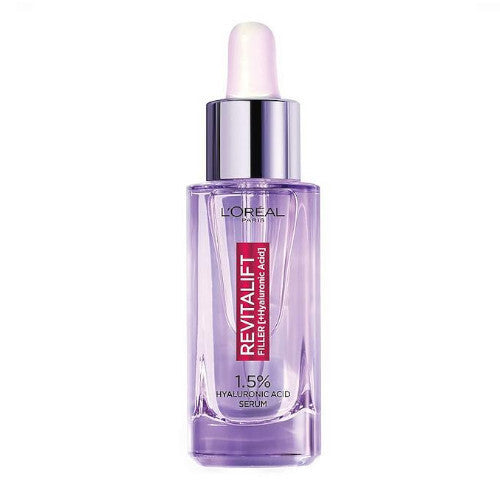 „L'Oréal Revitalift Filler“ hialurono rūgšties serumas – priešraukšlinis serumas su 1,5 % grynos hialurono rūgšties.