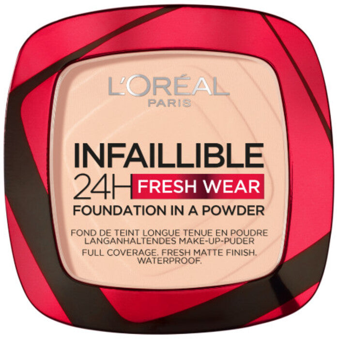 L´Oréal Infallible 24H Fresh Wear puuder jumestuskreem 9 g (180 Rose Sir) naistele