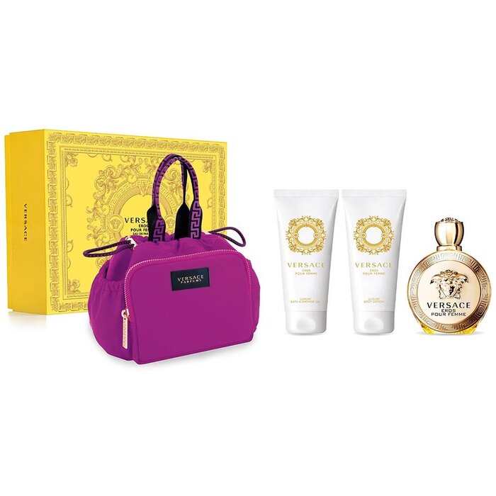 Versace Eros Pour Femme kinkekomplekt EDP 100 ml, kehakreem 100 ml, dušigeel 100 ml ja kott Naistele