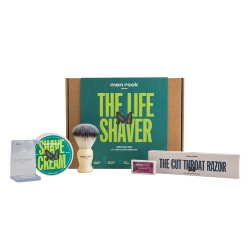 „Men-Rock Sicilian Lime Ultimate Cut Throat Razor“ skutimosi dovanų rinkinys – skutimosi priežiūros dovanų rinkinys