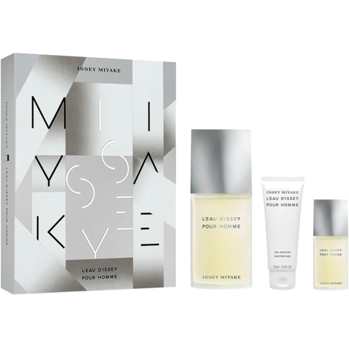 Issey Miyake L'Eau D'Issey Pour Homme kinkekomplekt EDT 125 ml, miniatuurne EDT 15 ml ja dušigeel 50 ml meestele