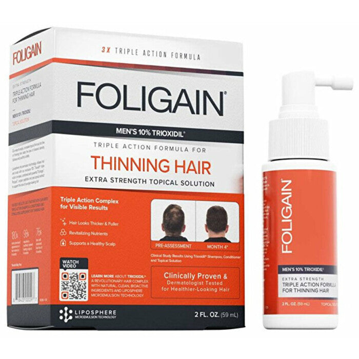 Foligain trigubo veiksmo formulė slenkantiems plaukams