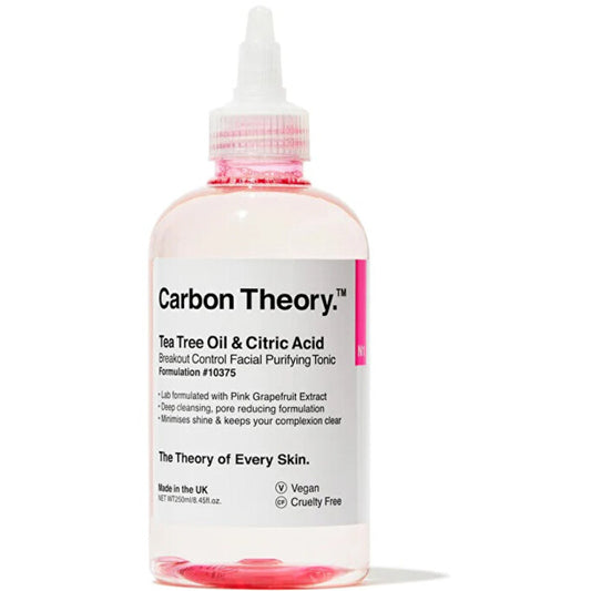 Carbon Theory Arbatmedžio aliejus ir citrinos rūgštis Breakout Control veido valomasis tonikas – Odos tonikas
