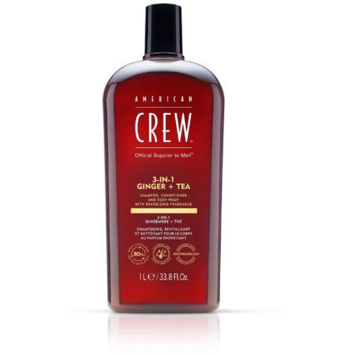 American Crew Imbieras + arbata „trys viename“ šampūnas 450ml