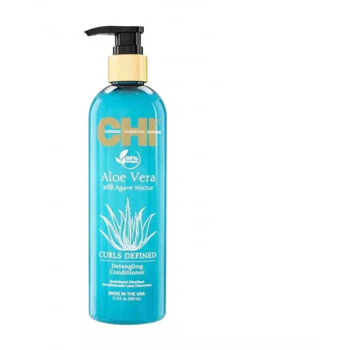 „Farouk Systems“ alavijo ir garbanotų plaukų kondicionierius „Aloe Vera Curls Defined Detangling Conditioner“ – giliai regeneruojantis kondicionierius banguotiems ir garbanotiems plaukams, 340 ml Moterims
