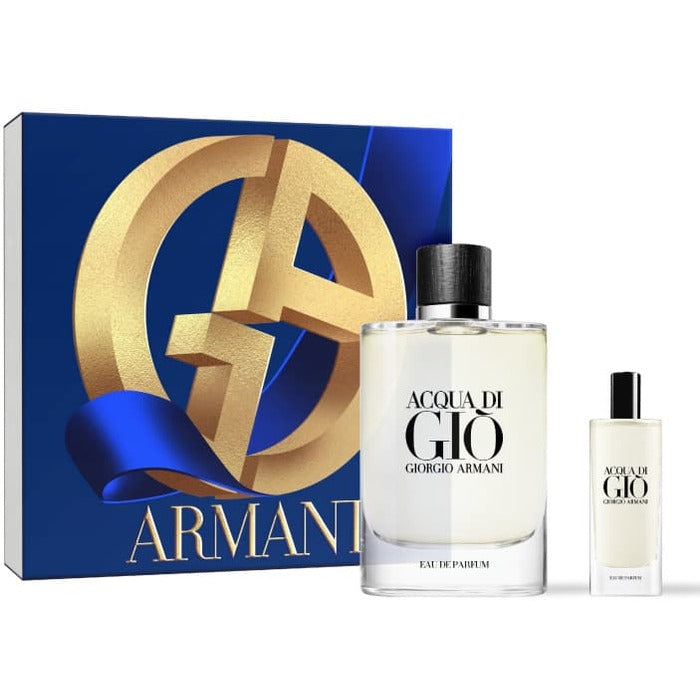 Armani Acqua di Gio Eau de Parfum kinkekomplekt EDP 125 ml ja miniatuurne EDP 15 ml meestele