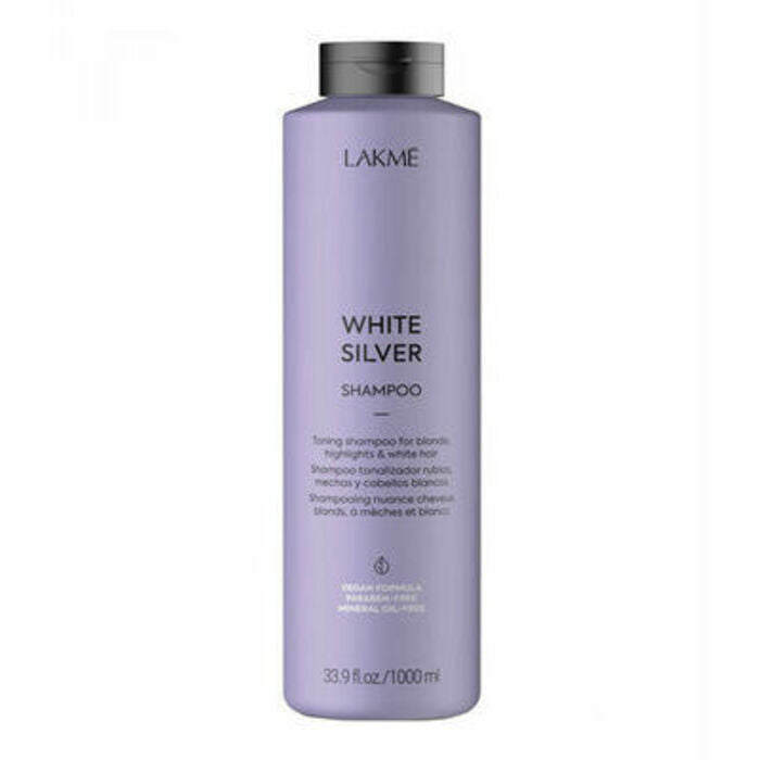 Lakmé Teknia White Silver Šampūnas – neutralizuojantis šampūnas platinos šviesiems ir žiliems plaukams