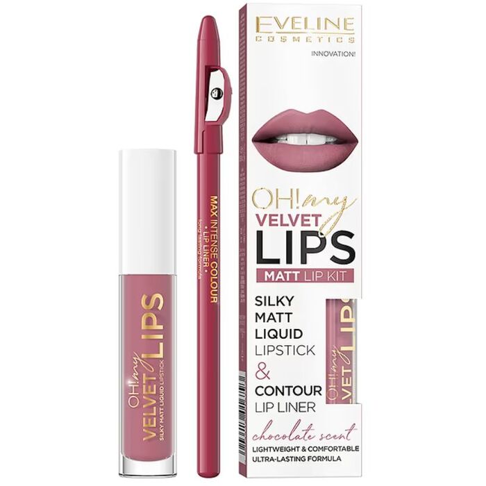 Eveline Cosmetics Oh! My Velvet Lips Matt Lip Kit 4,5 ml (13 Brownie Biscotti) naistele