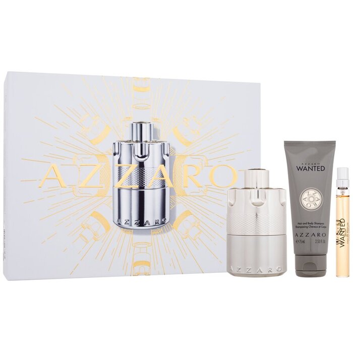 Azzaro Wanted dovanų rinkinys EDP 100 ml, mini EDP 10 ml ir dušo gelis 75 ml