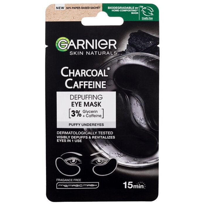 GARNIER Skin Naturals anglies kofeino depuffing paakių kaukė