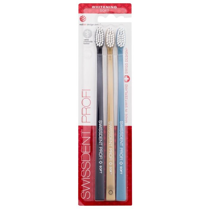 Swissdent Profi Whitening Trio minkštas dantų šepetėlis