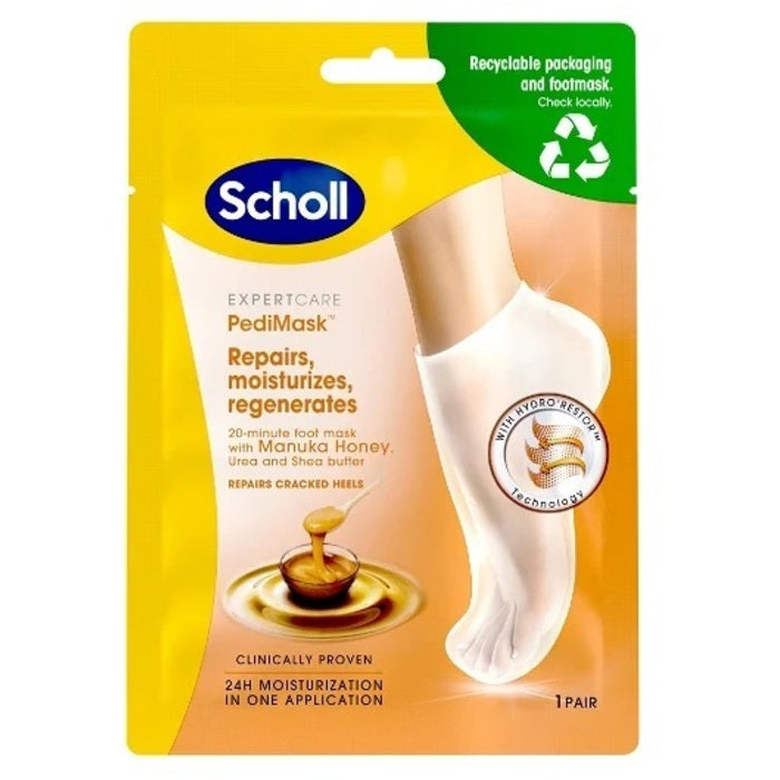 Scholl Expert Care PediMas pėdų kaukė su Manuka Honey 1 pora Moterims
