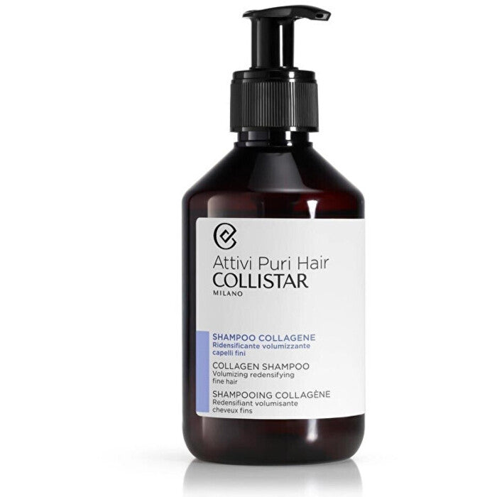 „Collistar Volumizing Redensifying“ šampūnas – plaukų apimties didinimui su kolagenu.