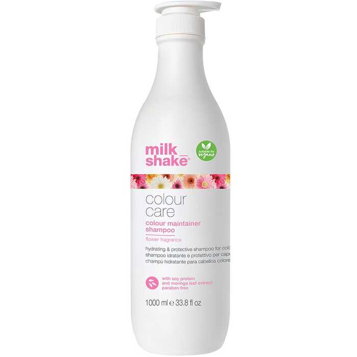 „Milk_Shake Color Care Color Maintainer“ šampūnas su gėlių aromatu – drėkinamasis apsauginis šampūnas dažytiems plaukams