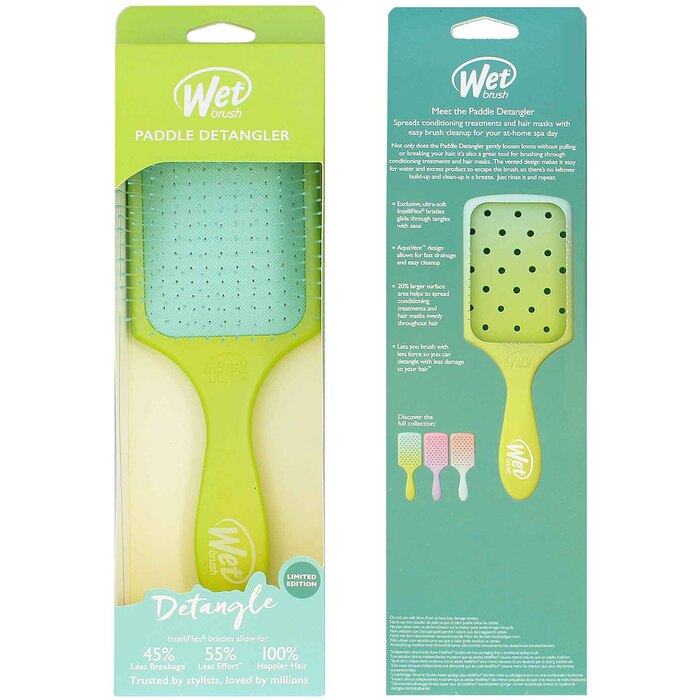 Šlapias šepetėlis „Paddle Detangler Feel Good Ombre“ žalias/mėlynas