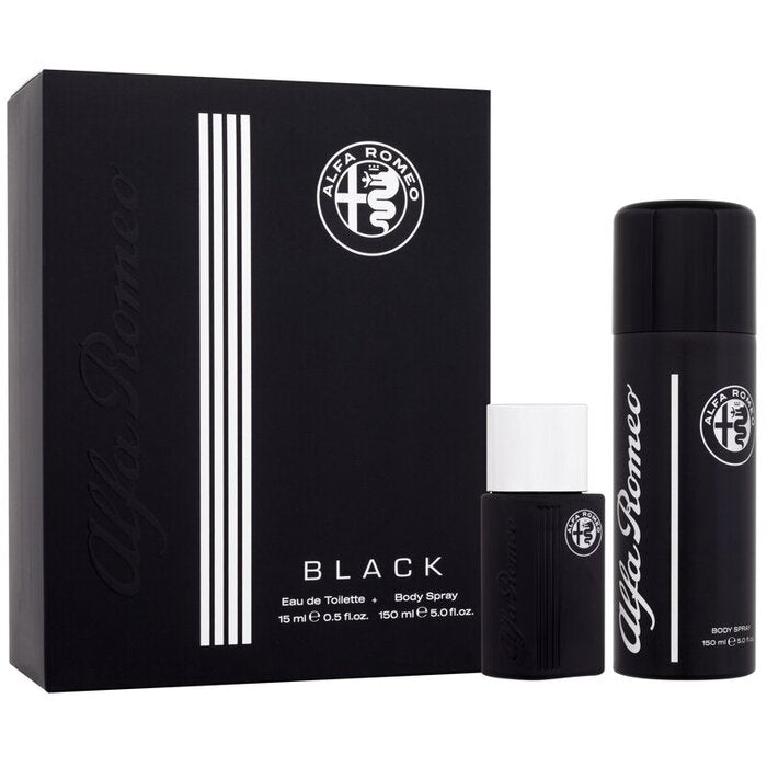 Alfa Romeo Black Gift Set EDT 15 ml and Body Spray 150 ml