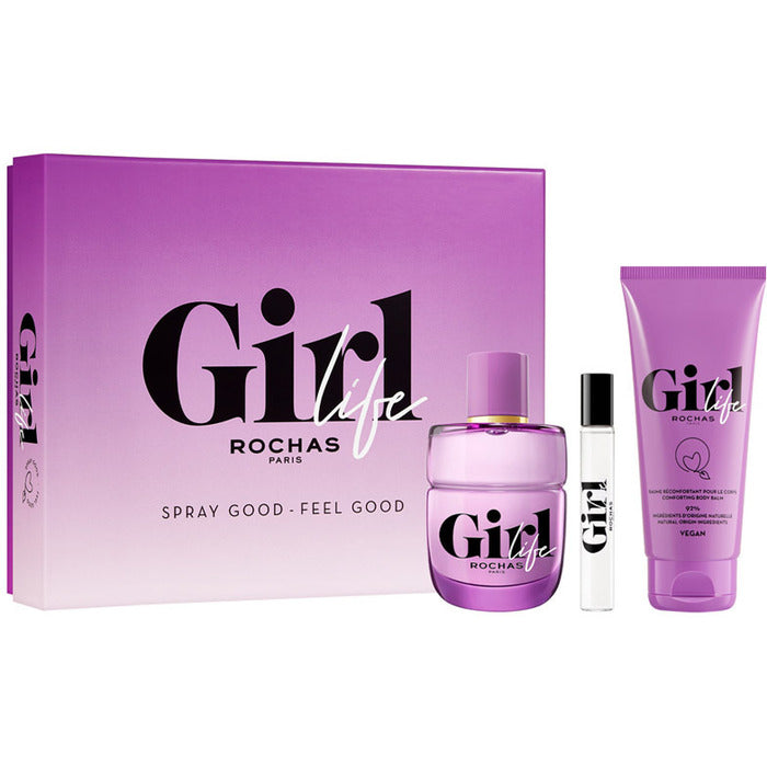 Rochas Girl Life dovanų rinkinys EDP 75ml, Mini EDP 7,5ml ir kūno Balzamas 100ml Moterims