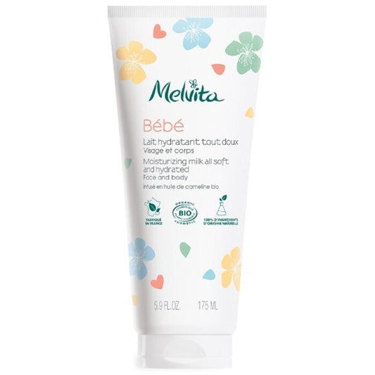 Melvita Bébé drėkinamasis kūno pienelis „All Soft ir Hydrated“ – drėkinamasis kūno pienelis vaikams