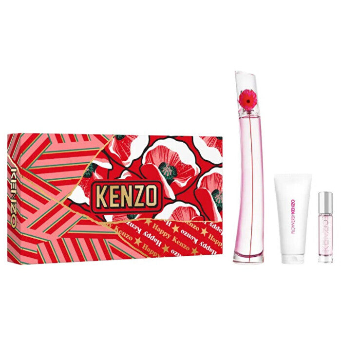 Kenzo Flower By Kenzo Poppy Bouquet kinkekomplekt EDP 100 ml, kehakreem 75 ml ja miniatuurne EDP 10 ml naistele