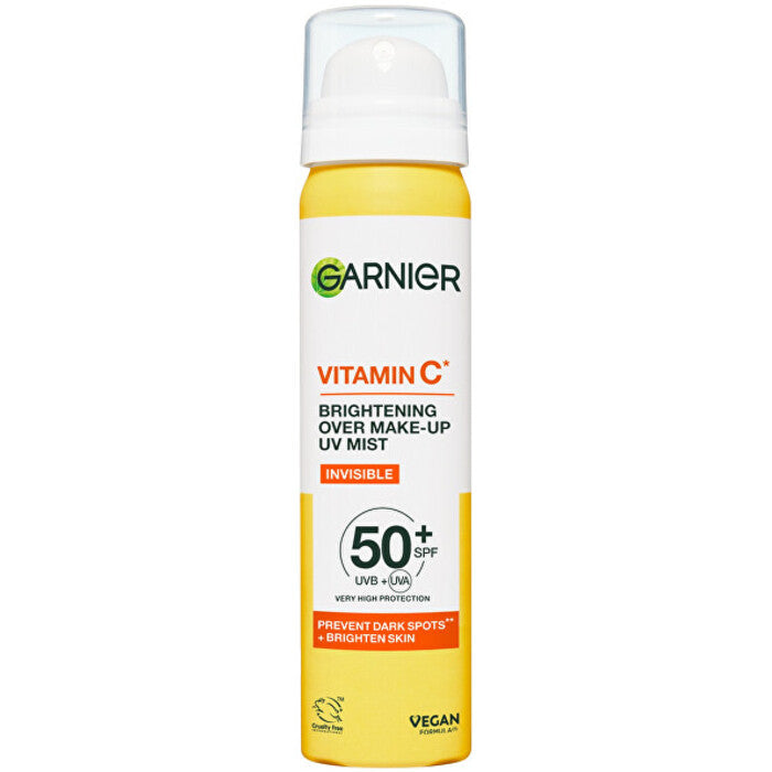 GARNIER vitamino C šviesinantis makiažo dulksnas UV dulksna SPF 50+ – šviesinanti odos dulksna