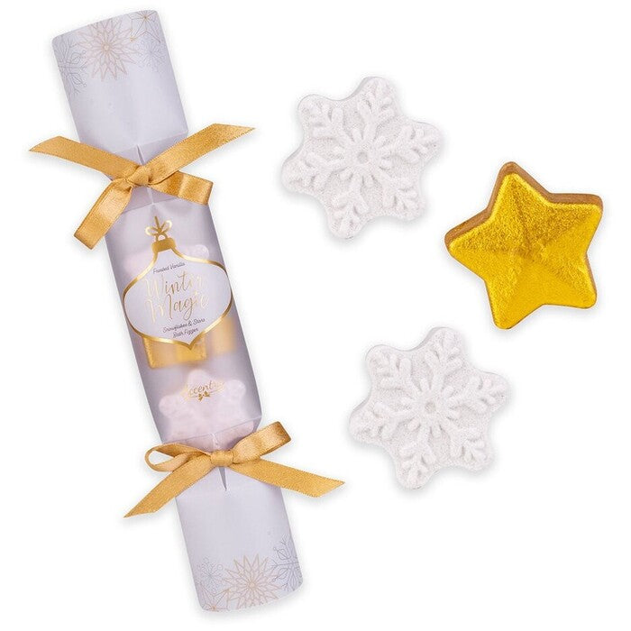 Accentra Winter Magic Frosted Vanilla Snowflakes & Stars Bath Fizzer – kinkekomplekt (1ml) naistele
