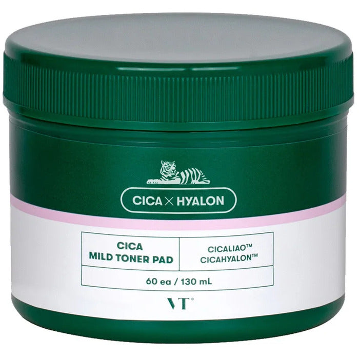 VT Cosmetics Cica Mild Toner Pad (60 vnt) - Raminančios veido pagalvėlės (130ml) Moterims