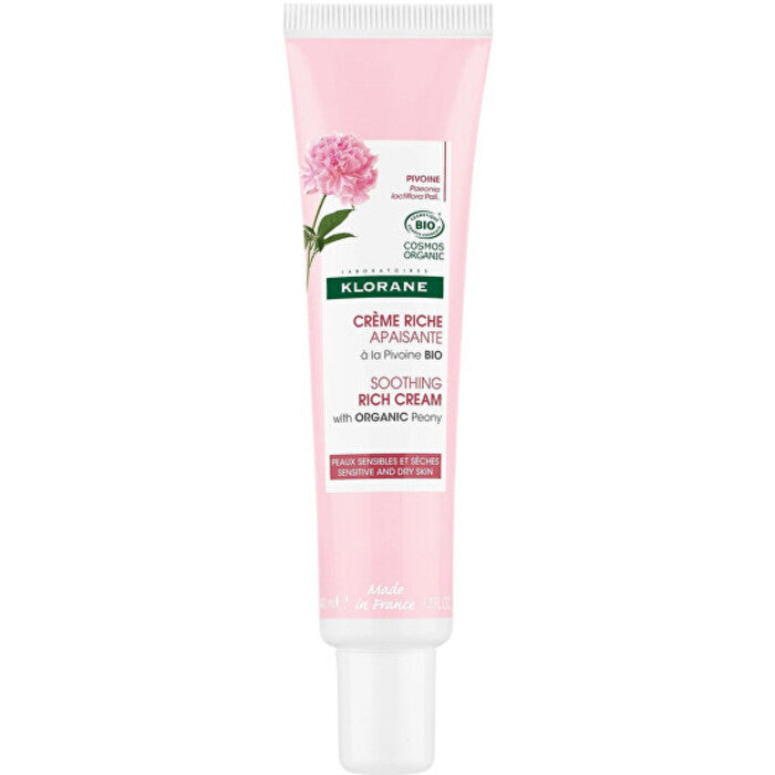Klorane BIO Peony Soothing Rich Cream – Raminantis kremas jautriai ir sausai odai