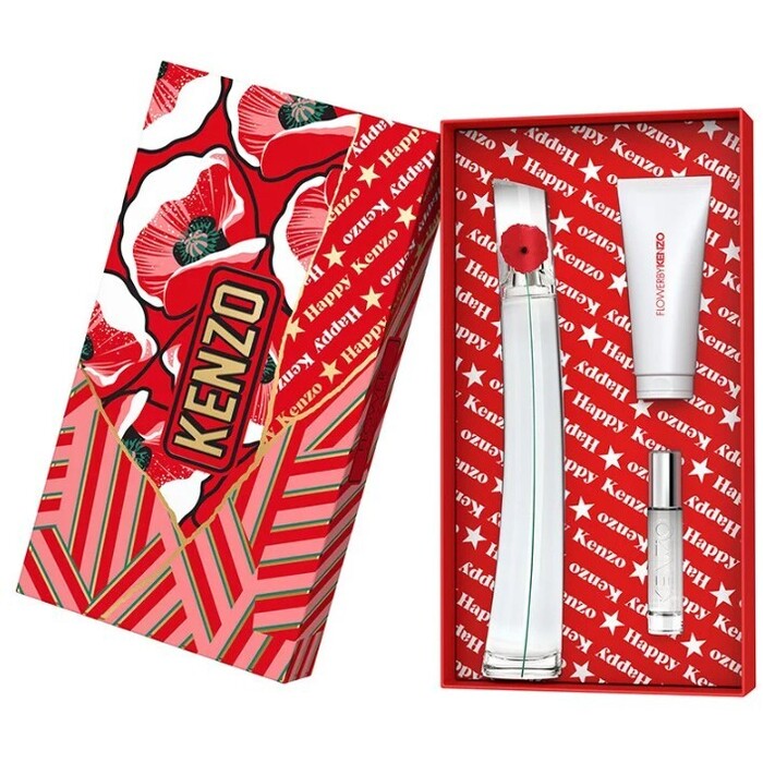 Kenzo Flower By Kenzo dovanų rinkinys EDP Kvepalai 50 ml, kūno losjonas 75 ml ir mini EDP Kvepalai 10 ml Moterims