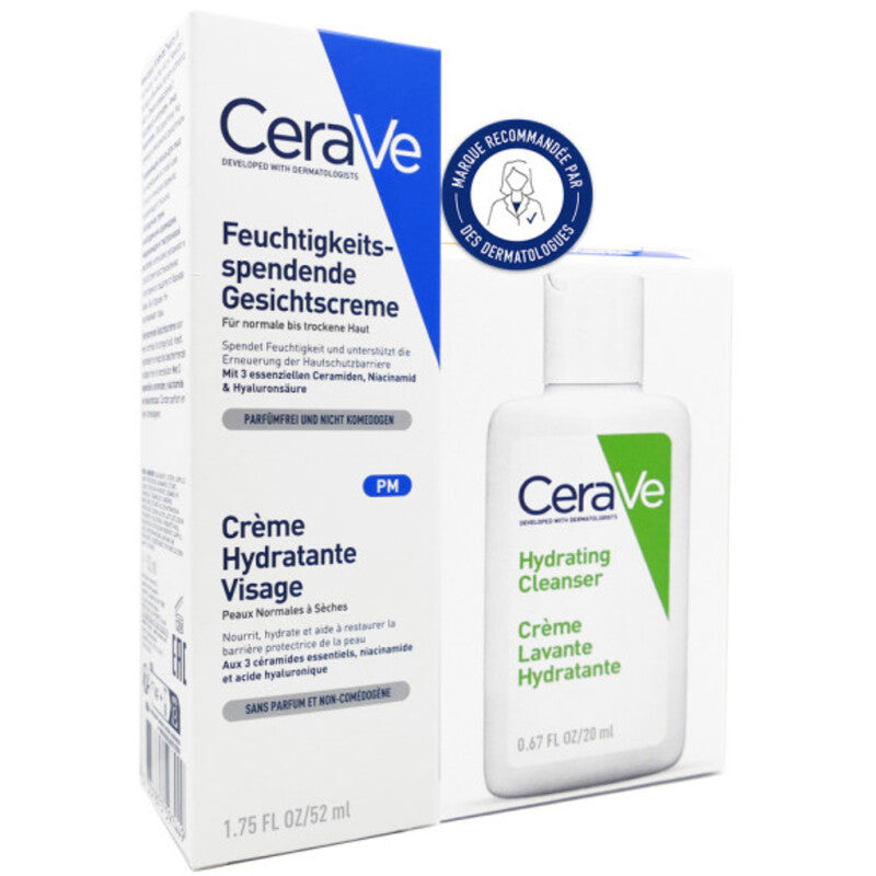 CeraVe Drėkinantis rinkinys – priežiūros rinkinys normaliai ir sausai odai