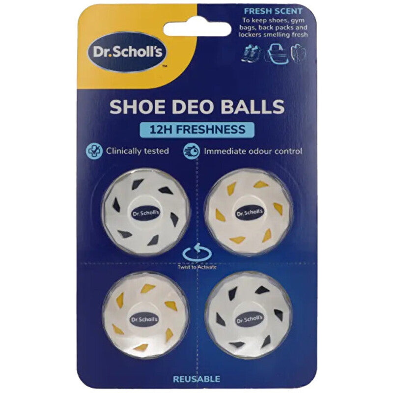 „Scholl“ batų dezodoranto kamuoliukai – gaivūs batų kamuoliukai (4 vnt.)